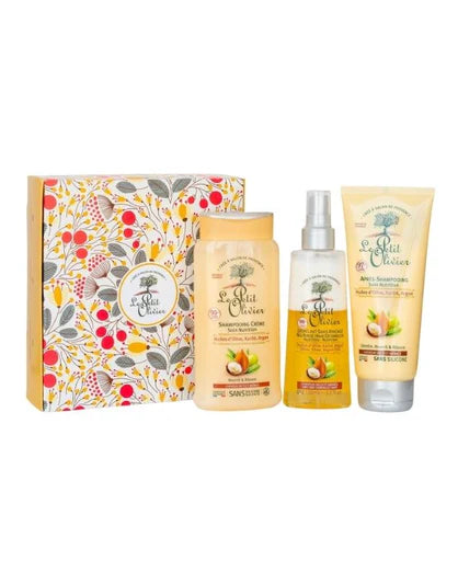 Set Shampoo + Acondicionador + Desenredante Karité, Argán y Oliva Le Petit Olivier