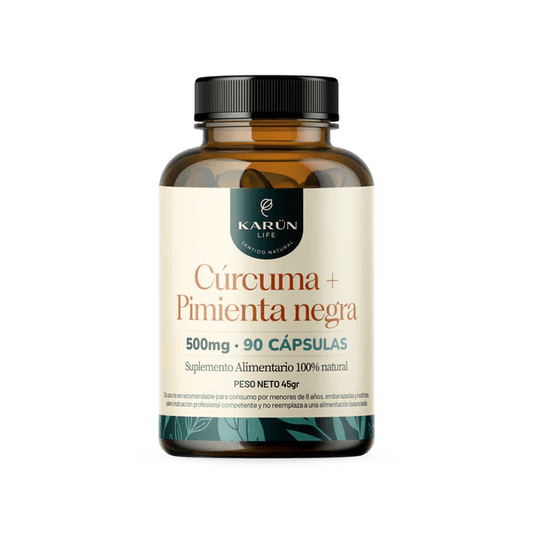 Cúrcuma + Pimienta Negra 500 Mg 90 Cápsulas Karunlife