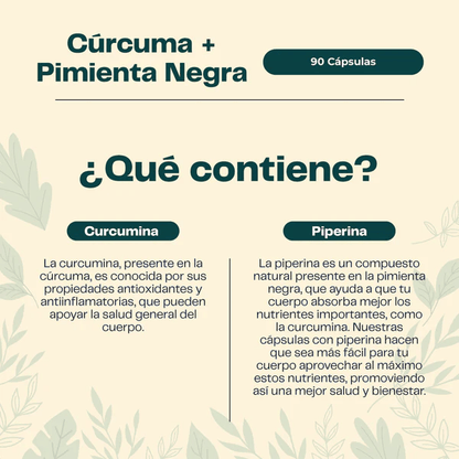 Cúrcuma + Pimienta Negra 500 Mg 90 Cápsulas Karunlife