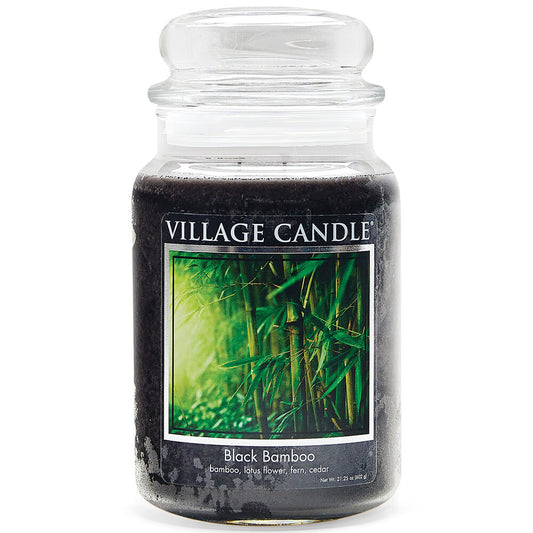 VELA GRANDE 602 GRS VILLAGE CANDLES BLACK BAMBOO