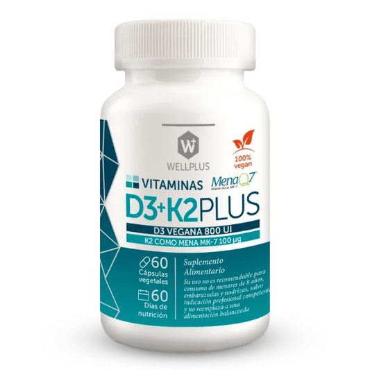 Vitamina D3+K2 plus 60caps Wellplus