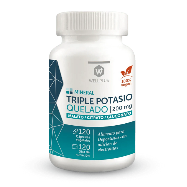 Triple potasio quelado 200mg 120caps Wellplus