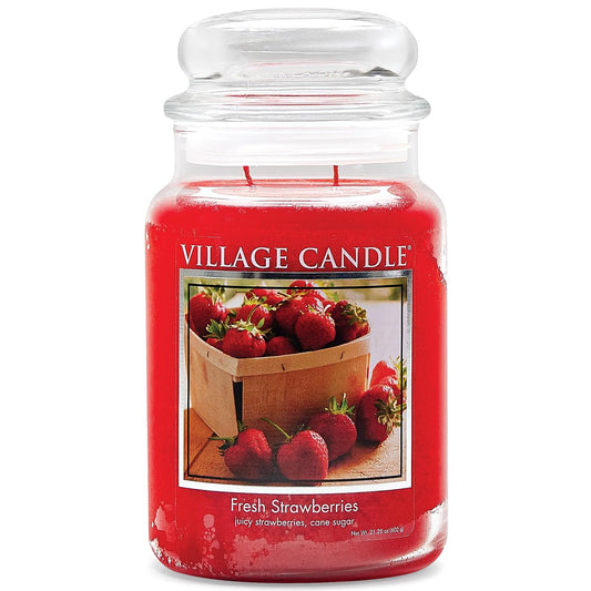 VELA GRANDE 602 GRS VILLAGE CANDLES FRESH STRAWBERRIES