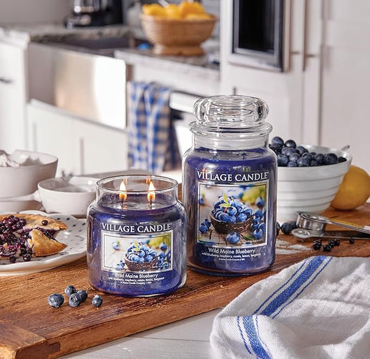 VELA MEDIANA 396 GRS VILLAGE CANDLE WILD MAINE BLUEBERRY