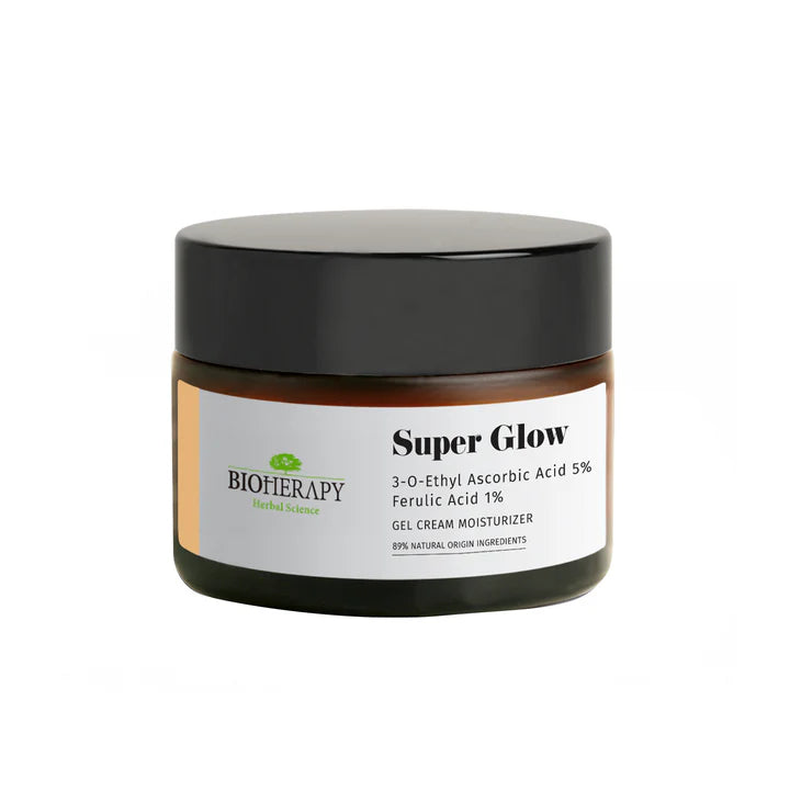 Crema Hidratante Super Glow, Ácido 3-0-Etilo Ascórbico 5% + Ácido Ferúlico 1%