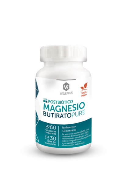 Magnesio Butirato Pure 60 cápsulas Wellplus