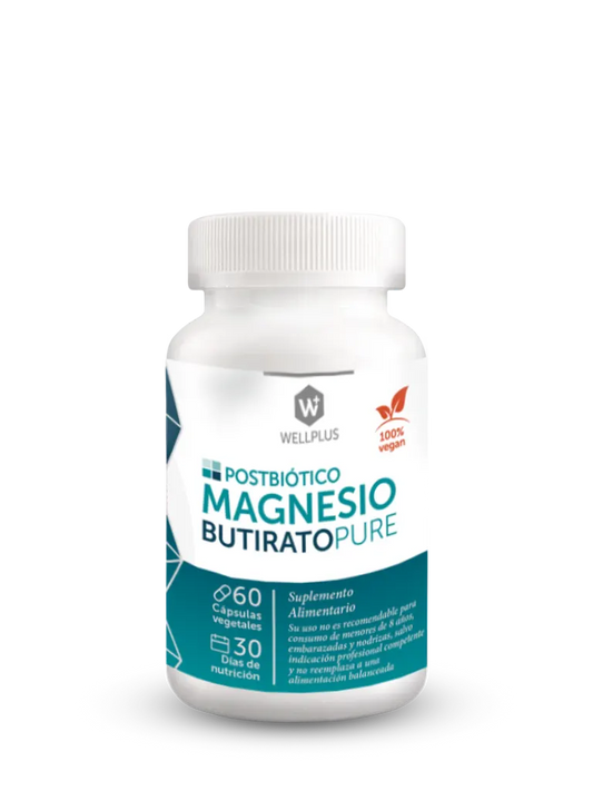 Magnesio Butirato Pure 60 cápsulas Wellplus