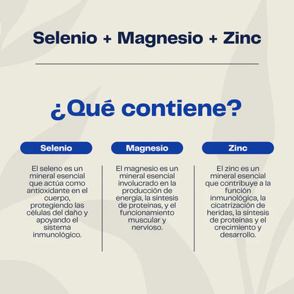 Selenio + Magnesio + Zinc 500 Mg 60 Capsulas Karun Life