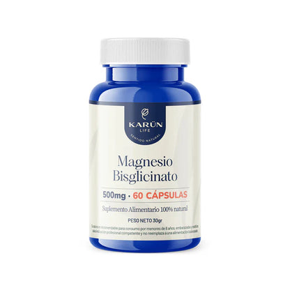 Bisglicinato de Magnesio 500 Mg 60 Cápsulas Karun Life