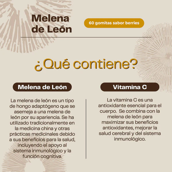 Hongo Melena de León + Vitamina C 60 Gomitas Karun Life