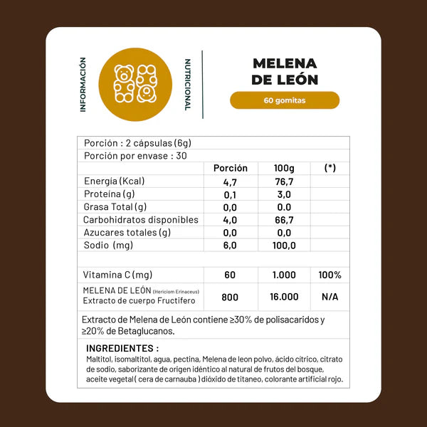 Hongo Melena de León + Vitamina C 60 Gomitas Karun Life