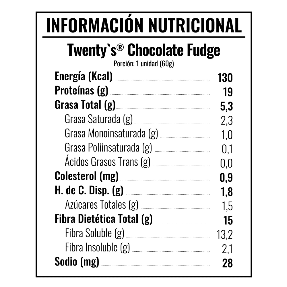 Twenty´s chocolate fudge 60gr Your Goal