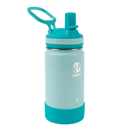 Botella kids con bombilla 414ml Takeya Turquesa