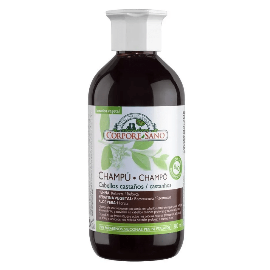 Shampoo henna cabellos castaños 300ml Corpore Sano