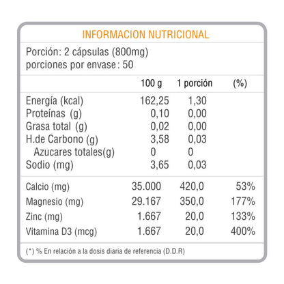 Calcio magnesio zinc D3 100caps Nutrivital