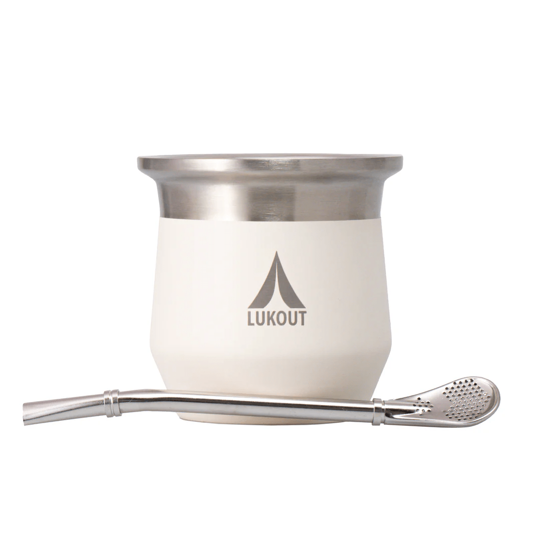 Mate térmico 170 ml con Bombilla Lukout Crema