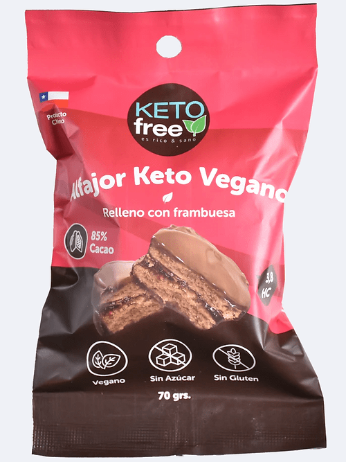 Alfajor Keto Vegano 70 grs. Ketofree Frambuesa