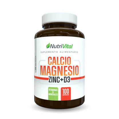 Calcio magnesio zinc D3 100caps Nutrivital