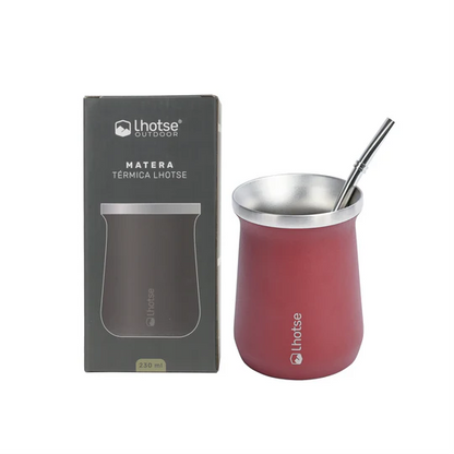 Mate Acero Inoxidable con Bombilla Lhotse Red