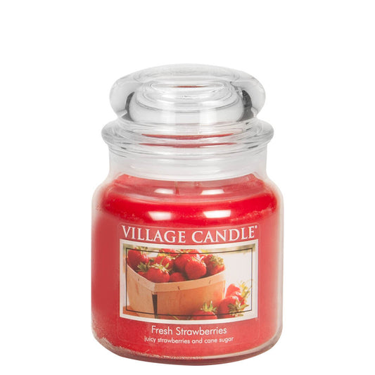 VELA MEDIANA 396 GRS VILLAGE CANDLE FRESH STRAWBERRIES