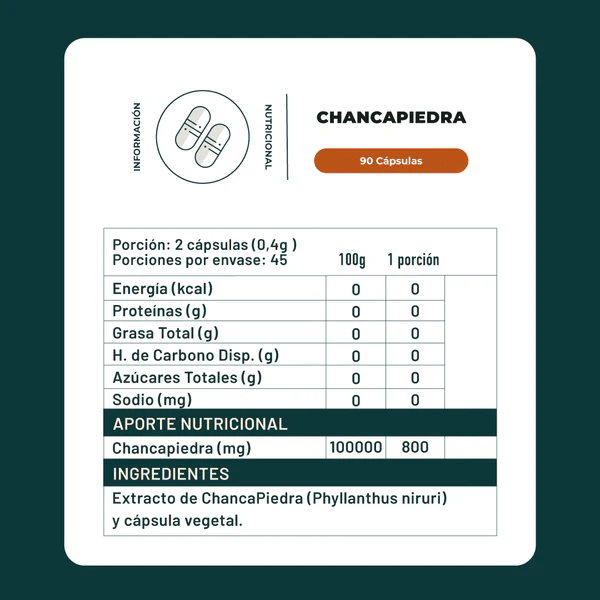 Chancapiedra 90 Capsulas 400Mg - Karunlife