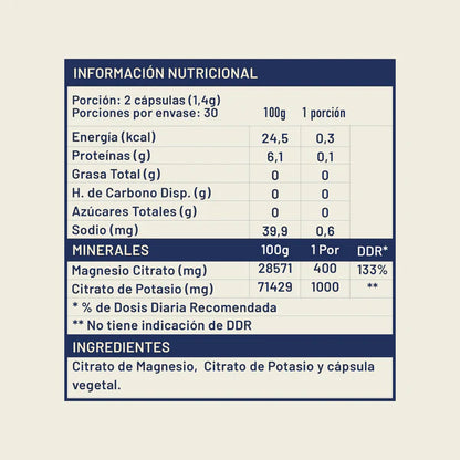 Citrato de Magnesio + Citrato de Potasio 700mg Karun life