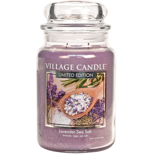 VELA GRANDE 602 GRS VILLAGE CANDLES LAVENDER SEA SALT