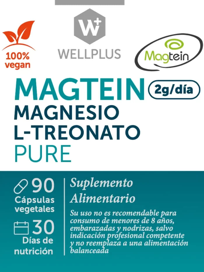 Magnesio L treonato Pure (Magtein) 90 cápsulas Wellplus