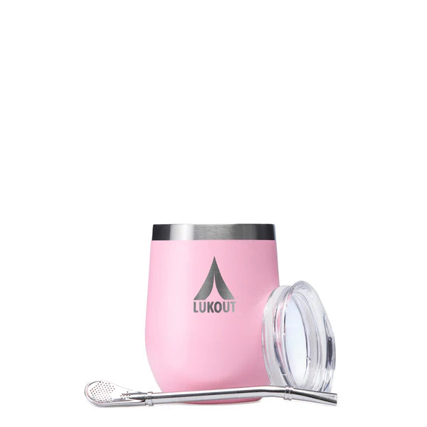 Mate térmico con Bombilla 350 ml rosa Lukout