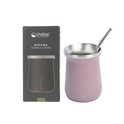 Mate Acero Inoxidable con Bombilla Lhotse Pink