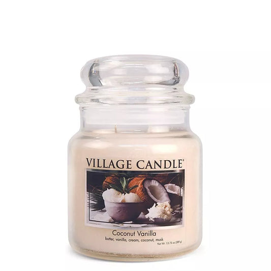 VELA MEDIANA 396 GRS VILLAGE CANDLE COCONUT VANILLA