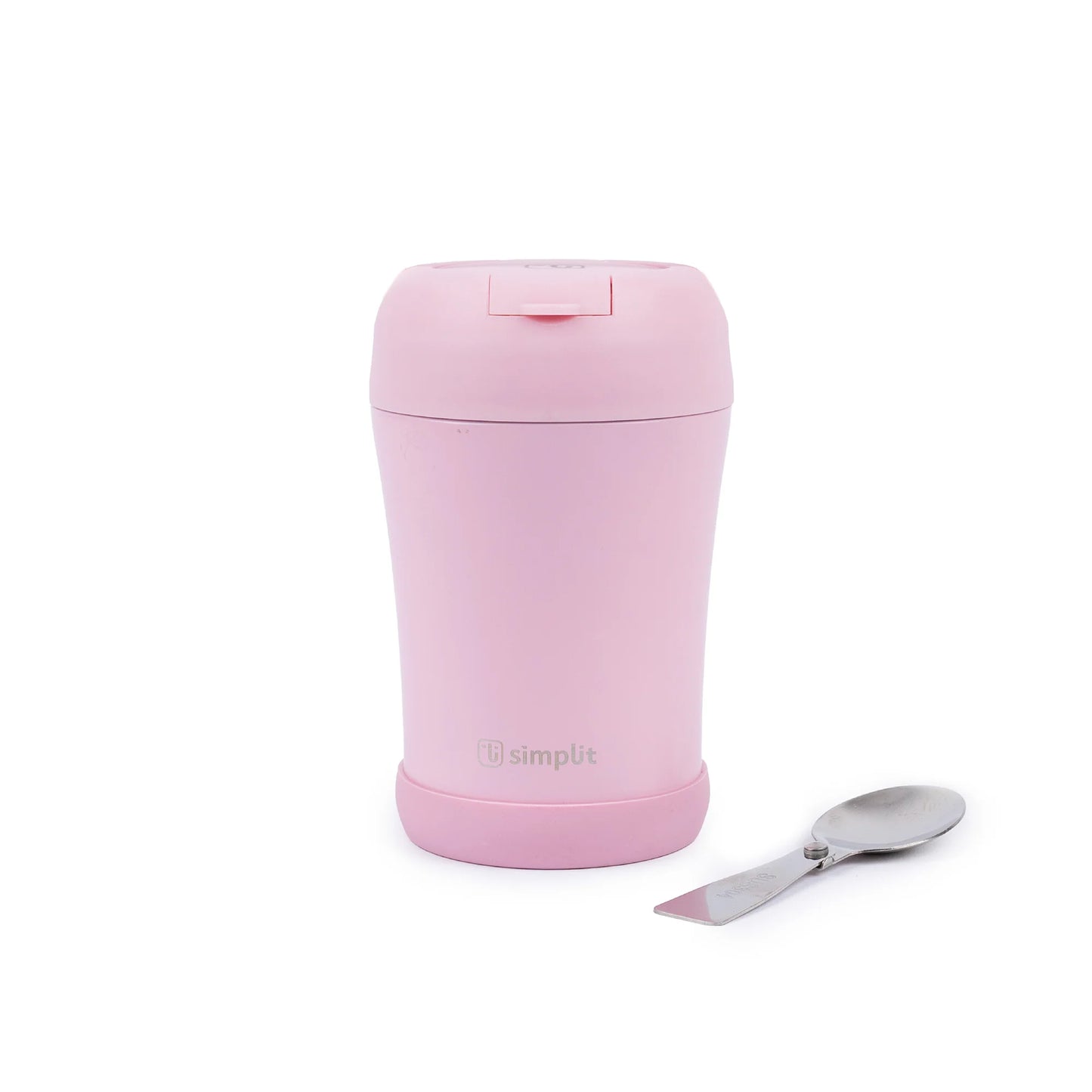 Termo Comida 400ml Rosado Cuchara Acero Inox Simplit