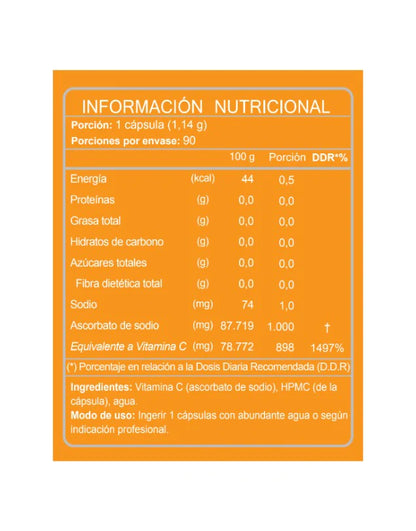 Vitamina C 1000mg no ácida 90caps Fnl